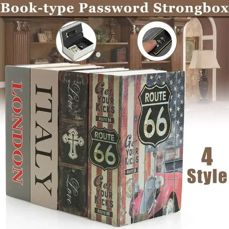 Book Metal Diversion Safe with Password Lock Key Lock Box
