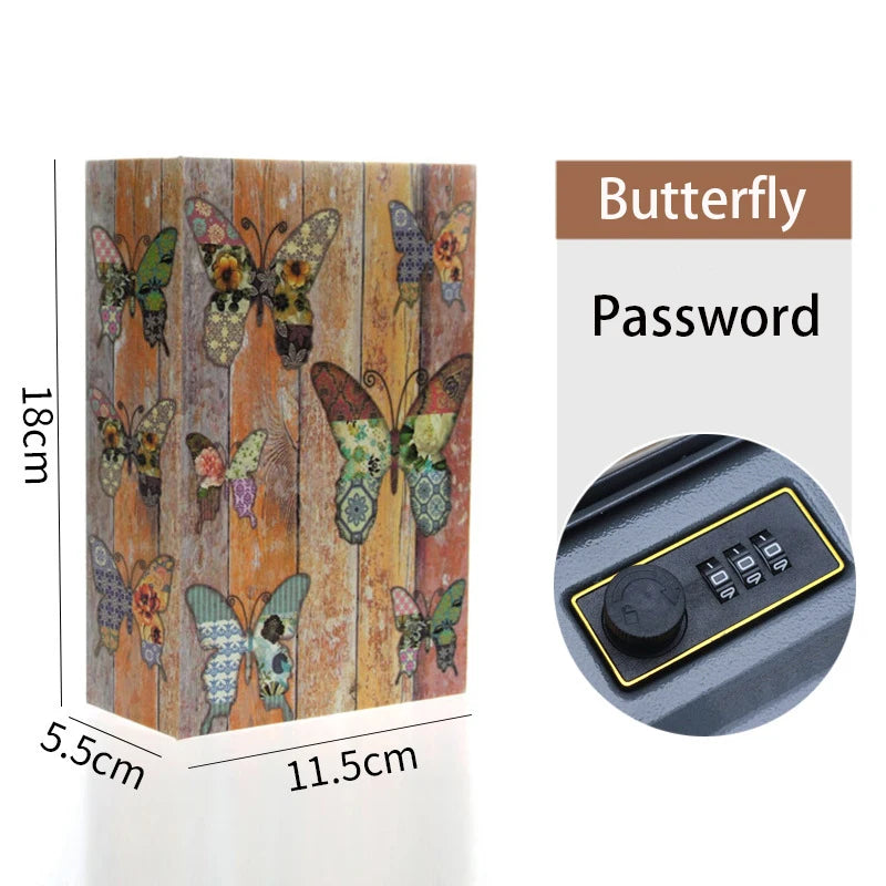 Book Metal Diversion Safe with Password Lock Key Lock Box