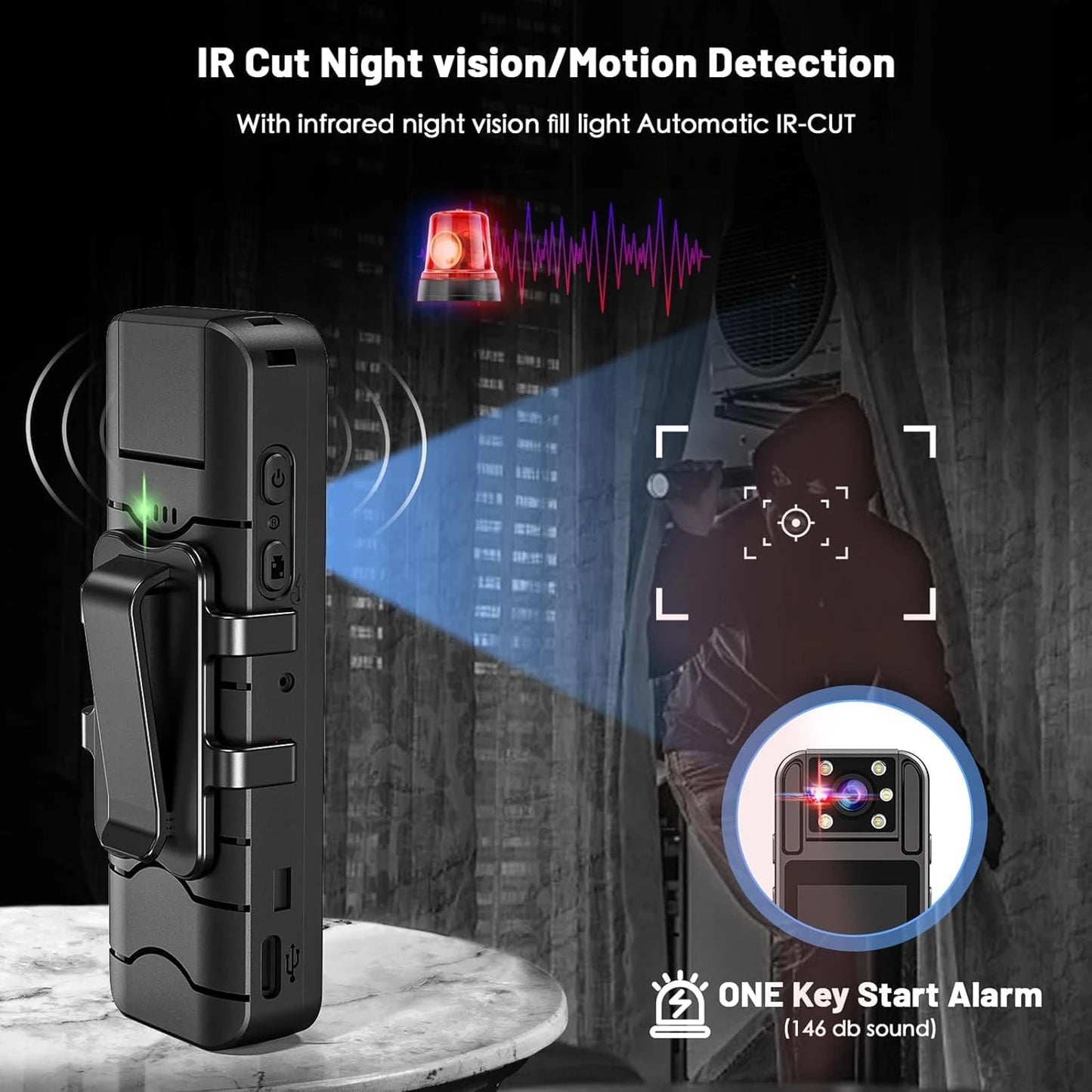Body Camera with Audio and Video Recording HD 1080P