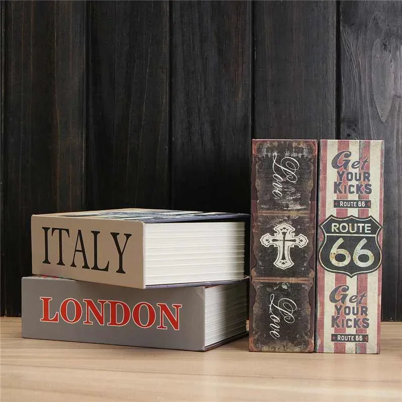 Book Metal Diversion Safe with Password Lock Key Lock Box