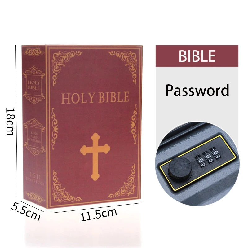 Book Metal Diversion Safe with Password Lock Key Lock Box