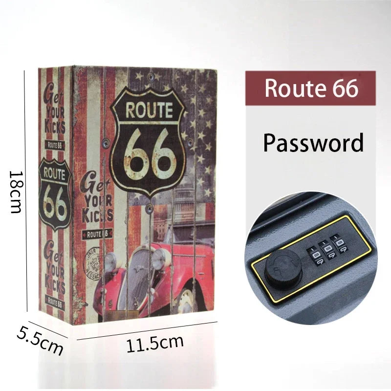 Book Metal Diversion Safe with Password Lock Key Lock Box