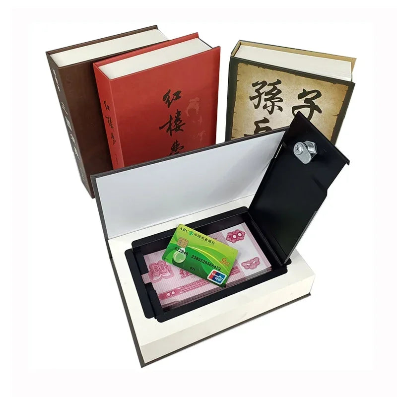 Book Metal Diversion Safe with Password Lock Key Lock Box