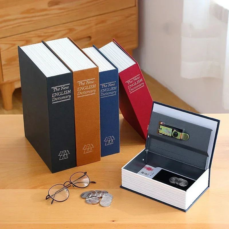 Book Metal Diversion Safe with Password Lock Key Lock Box
