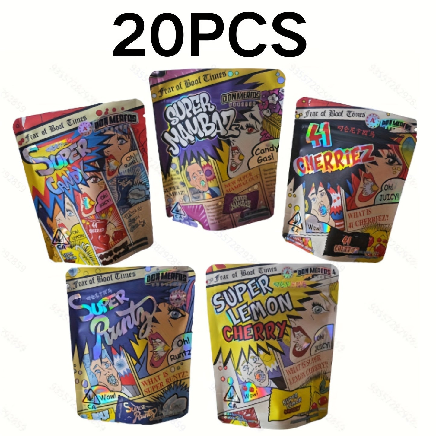 10/20pcs Premium Smell-Proof Resealable Mylar Zipper Bags -with Airtight Seal and Moisture Protection