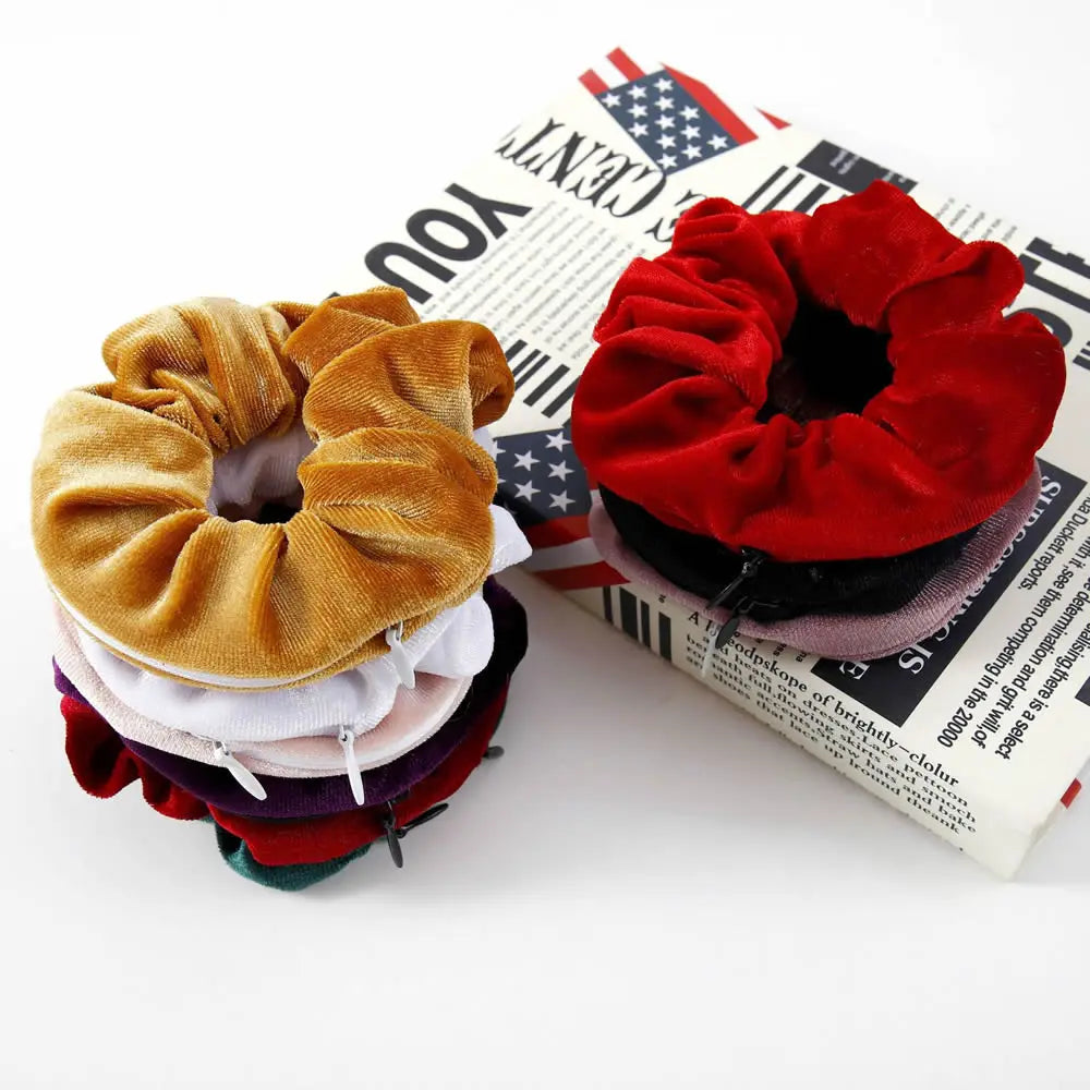 Secret Hair Tie/Scrunchie With Zipper