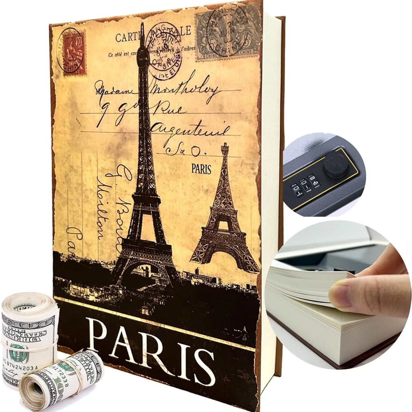 Decorative Diversion Book Safe Box with Combination Lock