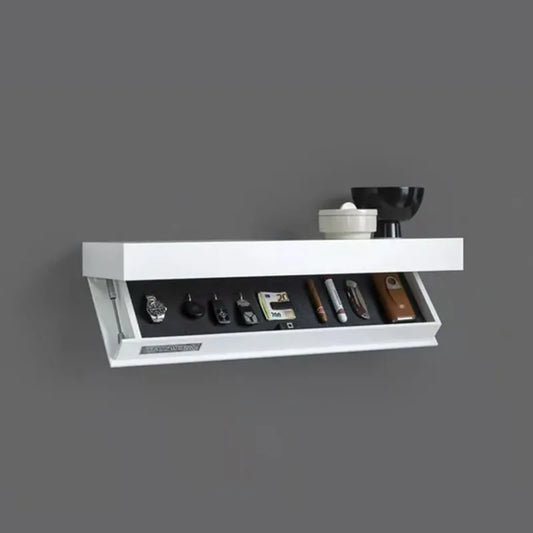 1pc Hidden Shelf with Concealed Storage/ Wood Floating Wall-mounted Designer Shelf