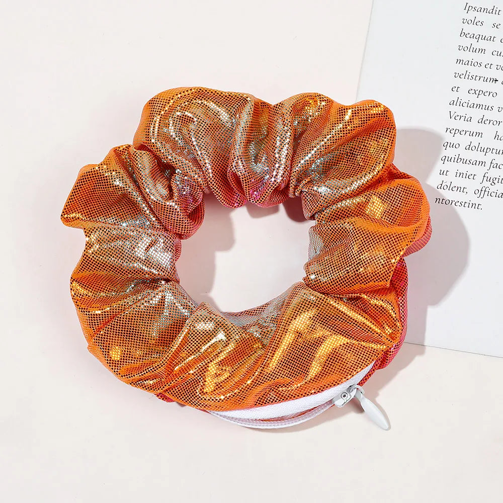 Diversion Rainbow Hair Tie/Scrunchie With Zipper Stash Pocket