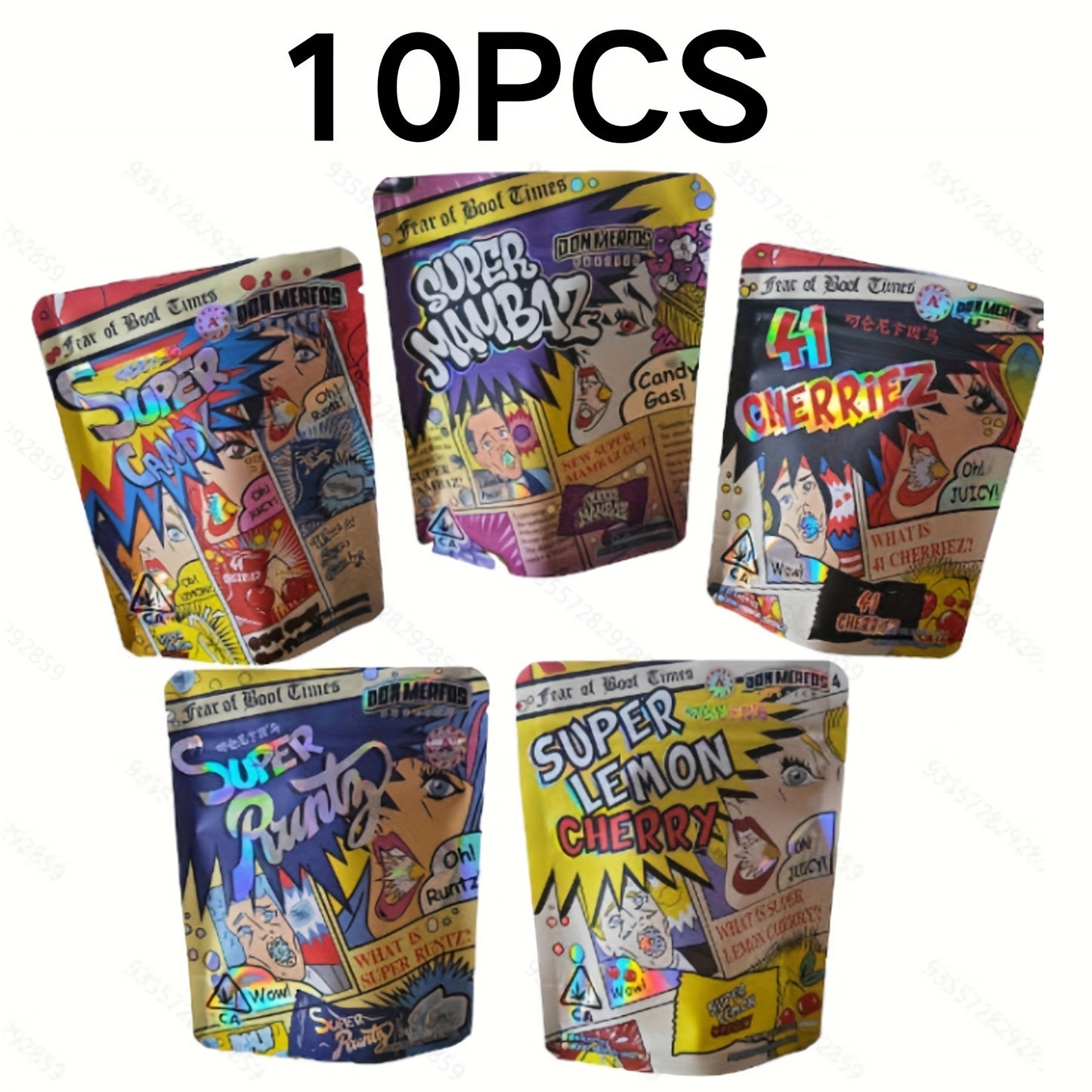10/20pcs Premium Smell-Proof Resealable Mylar Zipper Bags -with Airtight Seal and Moisture Protection