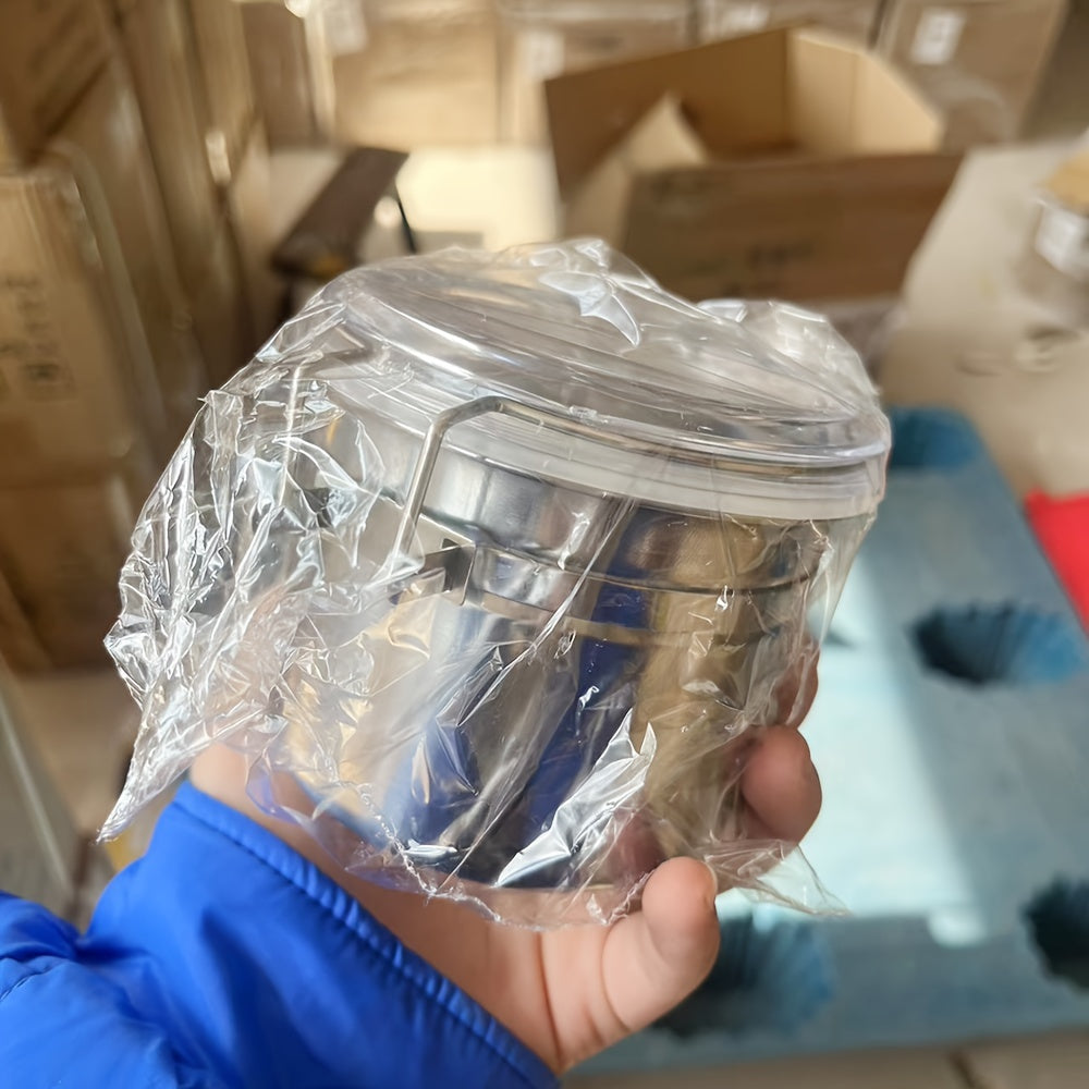 1pc Airtight Smell-Proof Stash Jar with Transparent Lid - Durable Stainless Steel Moisture-Resistant